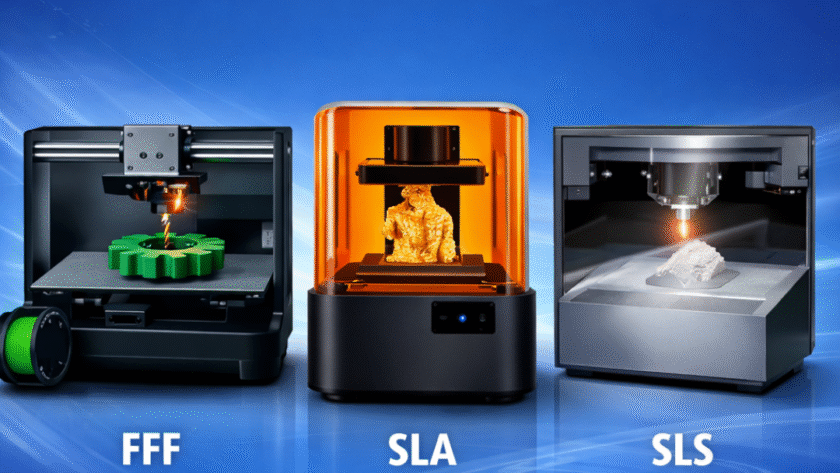 Types of 3D Printing Technologies Explained (FFF, SLA, SLS)